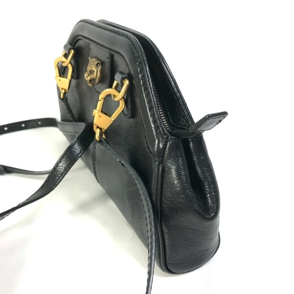 GUCCI Authentic Black Leather GG Marmont Shoulder Bag - Picture 3 of 16